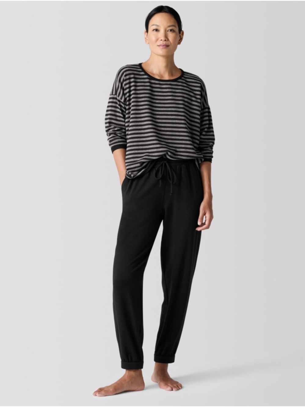 Eileen Fisher Black Drawstring Jogger Pants Women’s XL